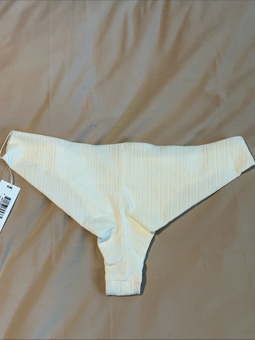Frankies Bikinis Dawson Plissé Cheeky Bikini Bottom Cannoli NWT XL